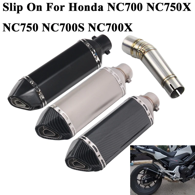 Slip On For Honda NC700 NC700X NC750 NC750X NC700S Motorcycle Exhaust Pipe Escape Modified Muffler DB Killer Middle Link Pipe