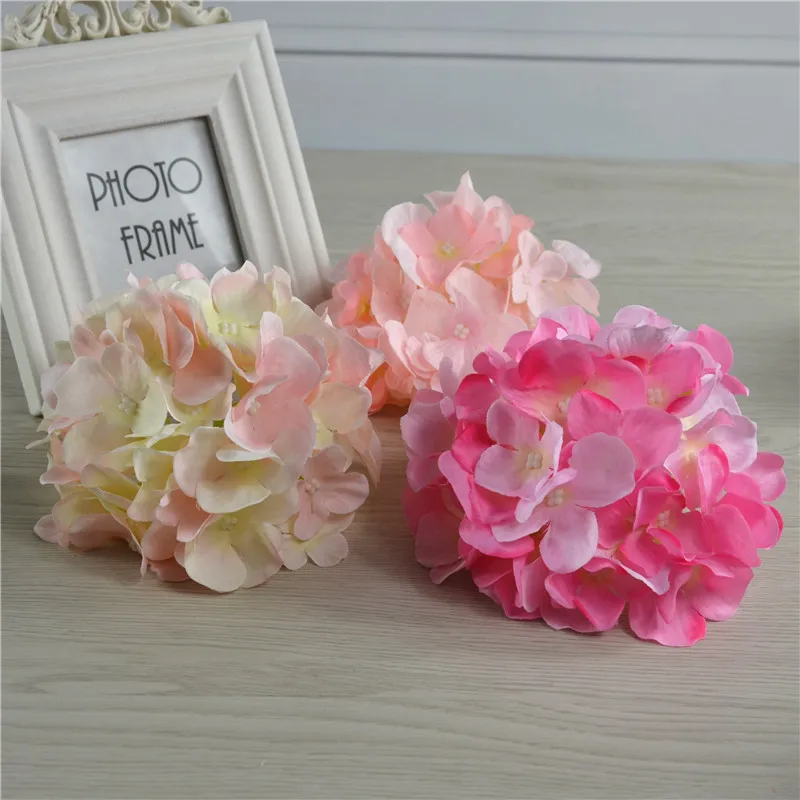 

Artificial Hydrangea Flower Head for Wedding Decoration, Silk Wreath Display, Hydrangea Flower Ball, 45