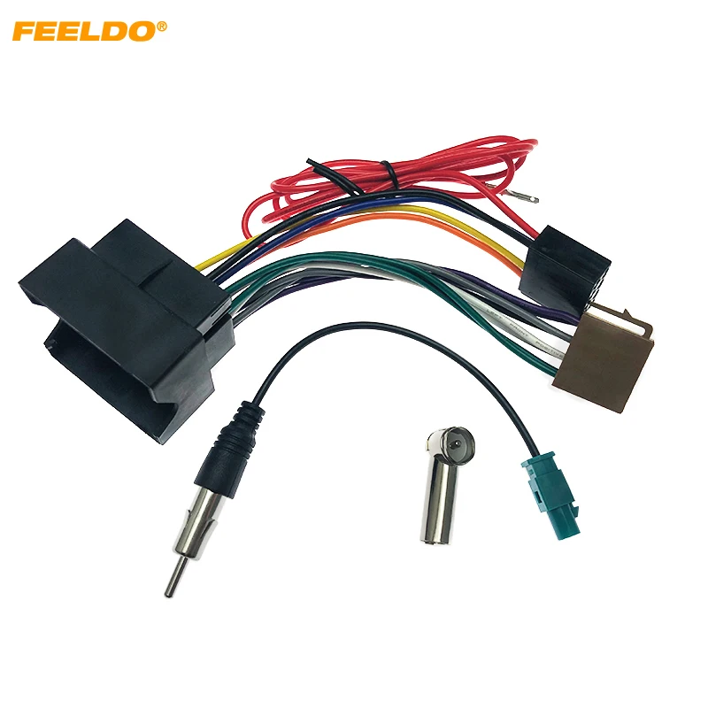 

FEELDO Car Stereo Audio ISO Wiring Harness Cable For Peugeot 207 307 307CC 407 For Citroen C2 C5 Radio Antenna Wire Adapter