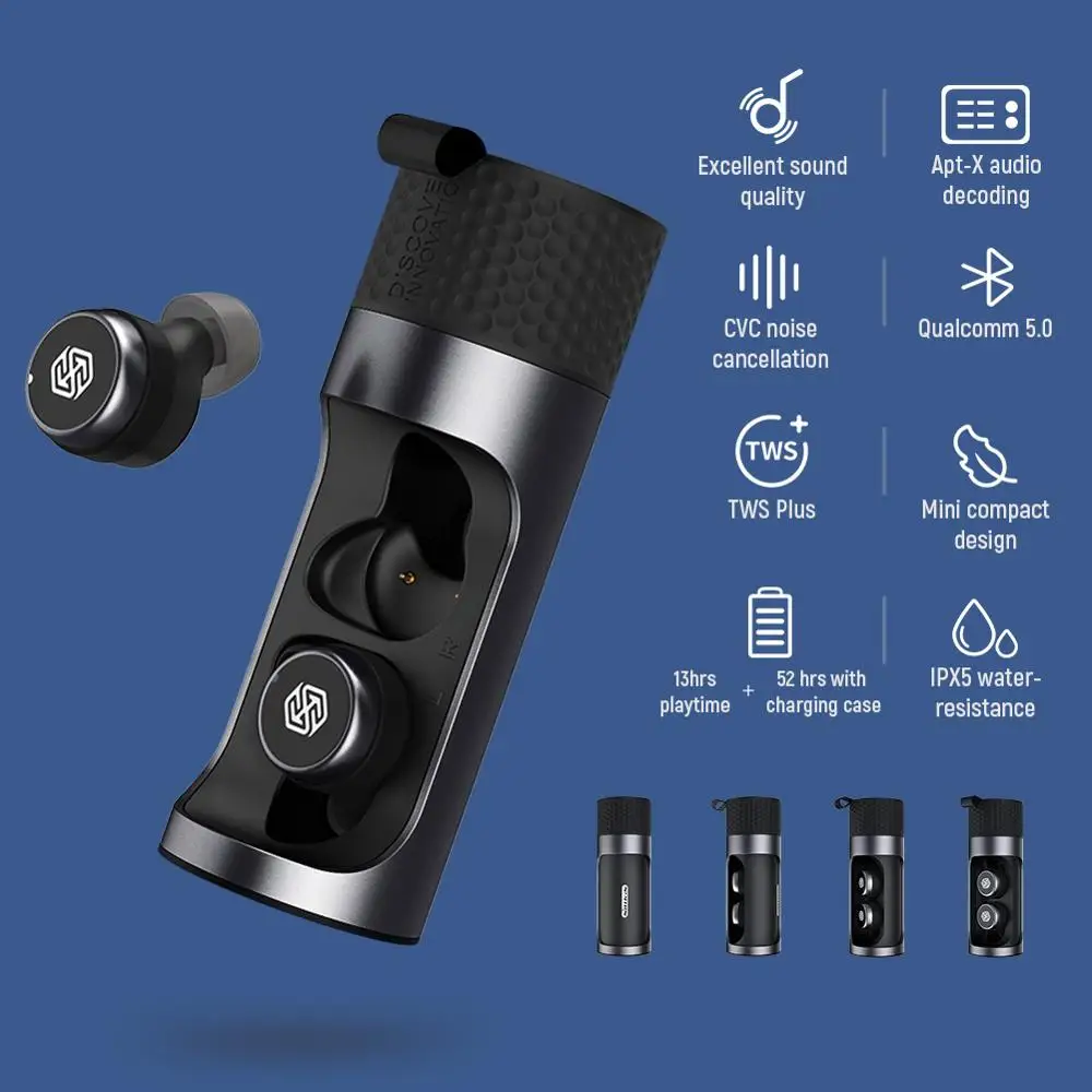 True Wireless Stereo Earbuds Nillkin Wireless Bluetooth Earphones aptX with Qualcomm Chip For Samsung Galaxy S21Ultra Headset