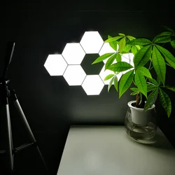 Paneles de luces LED hexagonales para autismo, calmante, sensorial y ayuda motora, luz de grifo montada en la pared con pegatinas de doble cara