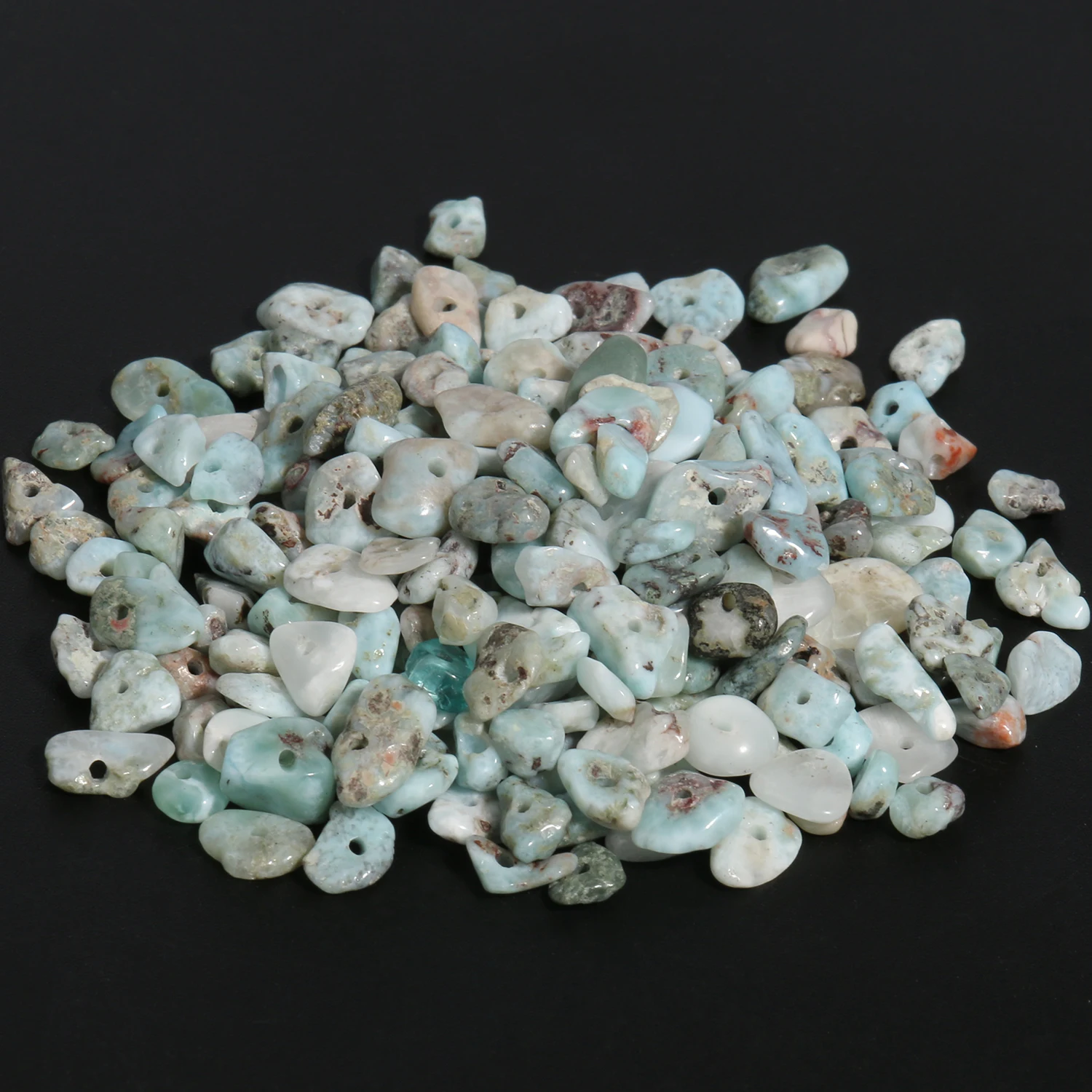 3-5/5-8mm Natural Larimar Gravel Stone Beads Irregular Chips Loose Spacer Beads For Jewelry DIY Making Bracelet Accessories 16\'\'