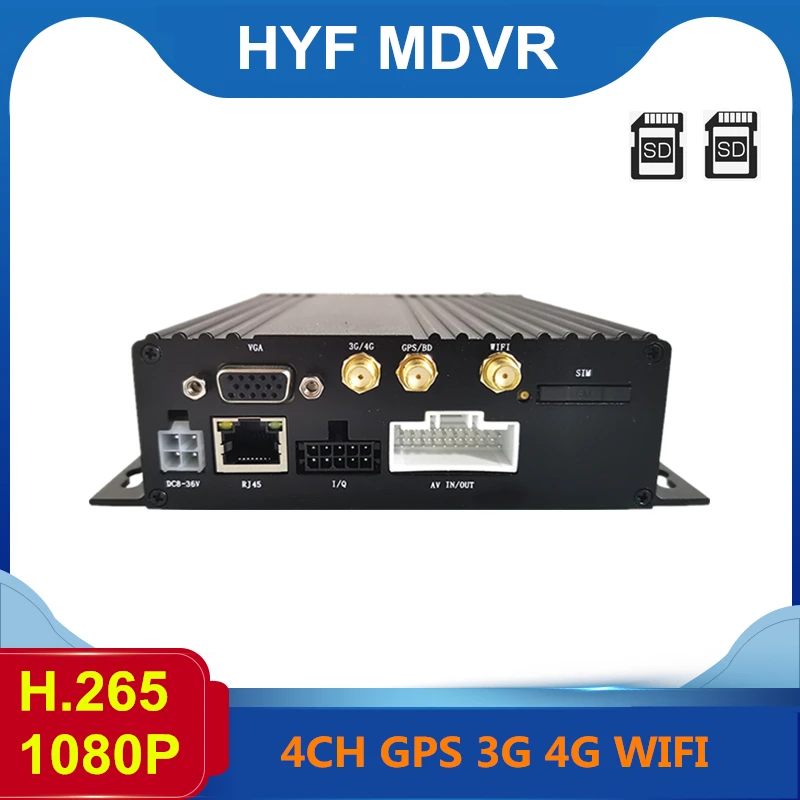 H.265 6 Channel Car Bus SD Card MDVR 4G GPS Wifi Mobile DVR