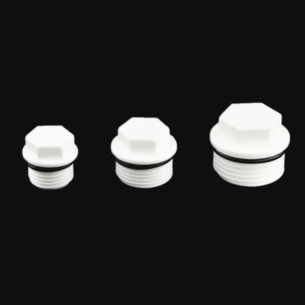 1/2" 3/4" 1" BSP Male Thread Plastic Pipe Hex Head Plastic End Cap Plug Fitting Plastic Connector Adapter