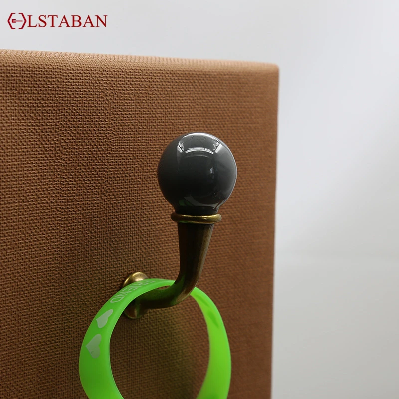 LSTABAN Antique Interior Cloakroom Bathroom Bedroom Furniture Accessories Zinc Alloy Ceramic Creative Single Double Row Hook