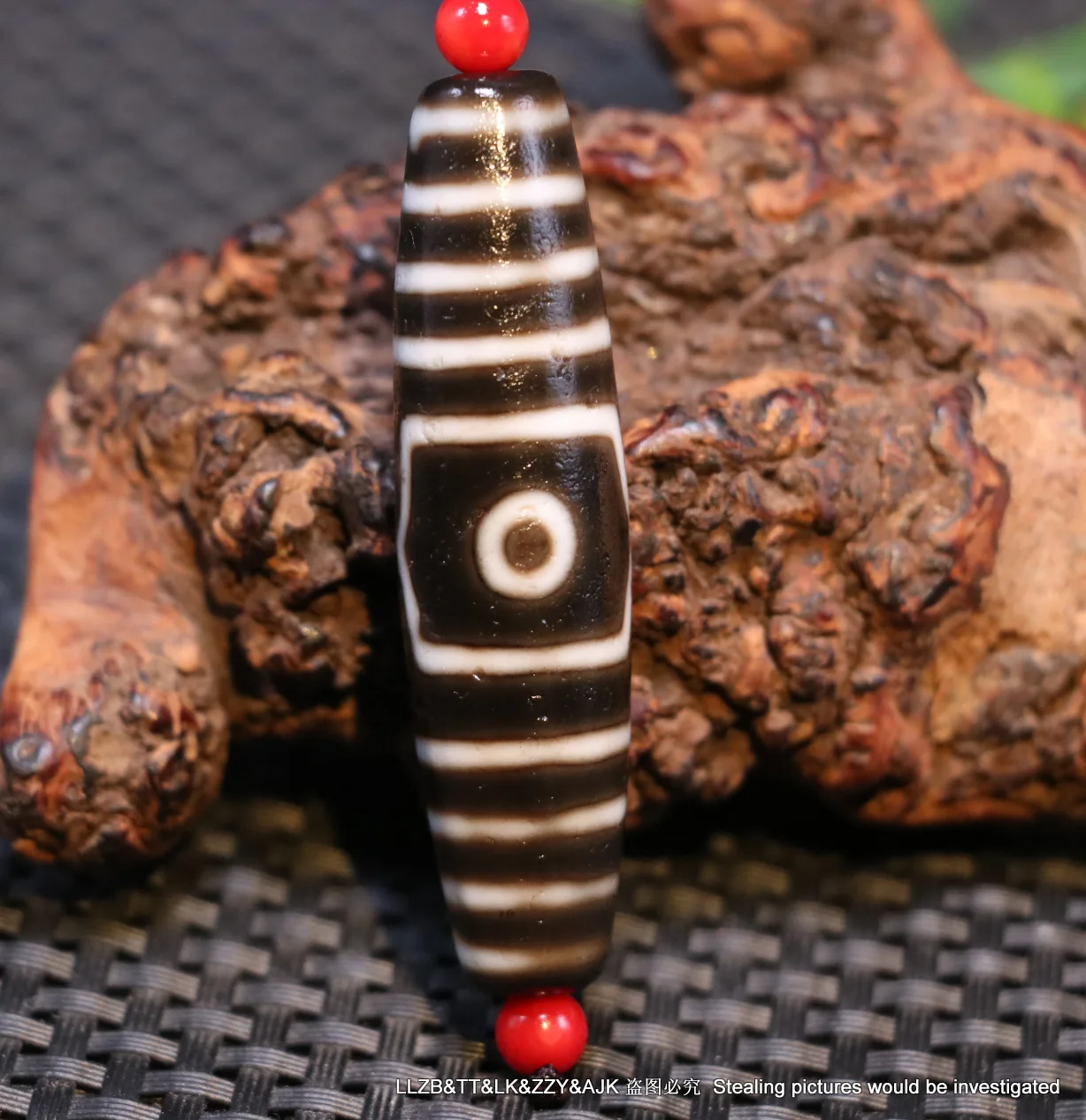 

Magic Tibetan Oily Old Agate Patina 3 Eye dZi Bead Amulet Power 60mm timestown