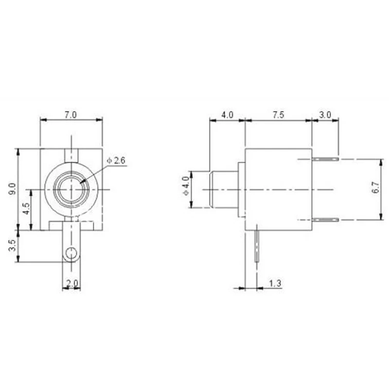 Conector de toma de corriente de CC PJ-201/301, fuente de alimentación hembra, 3 pines, PJ-201M, 10 PJ-301M.