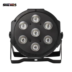 SHEHDS 7X12W RGBW / 7x18W RGBWA+UV LED Flat Par Light Mobile Plug Ultra-Leiser Lüfter Familie Geburtstag Party Theater Bühnenbeleuchtung