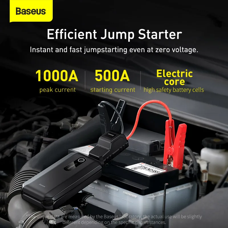 Baseus-arrancador de batería portátil de coche, dispositivo de arranque automático de emergencia, batería de 10000mAh, 12V, 1000A