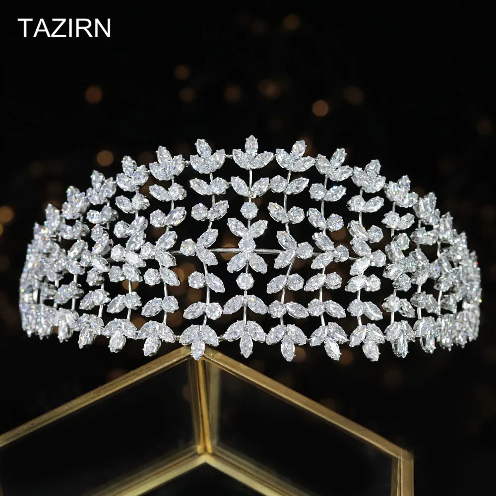 Sweet Cubic Zirconia Bride Headband CZ Wedding Bridal Tiaras and Crowns Zircon Party Prom Headpieces Hair Jewelry Accessories