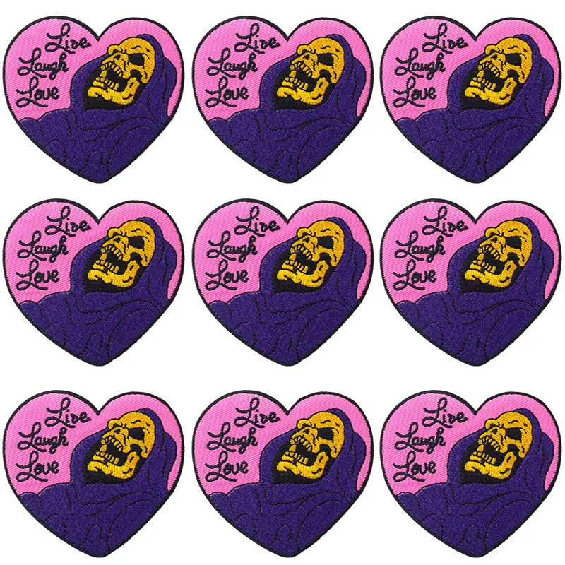 Pulaqi – Patch de lettres Punk, 10 pièces, en fer sur vêtements, à rayures, squelette, personnalisé, vente en gros, livraison directe