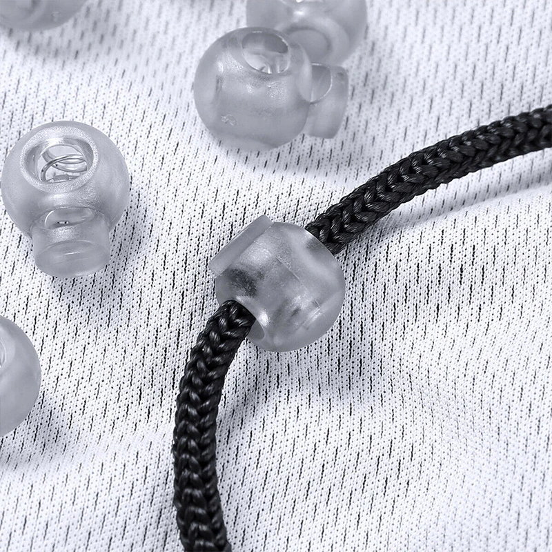 1Pc 15*18mm Plastic Transparent Spring Clasp Stops Double Holes String Cord Locks Spring Fastener for Clothes Shoes