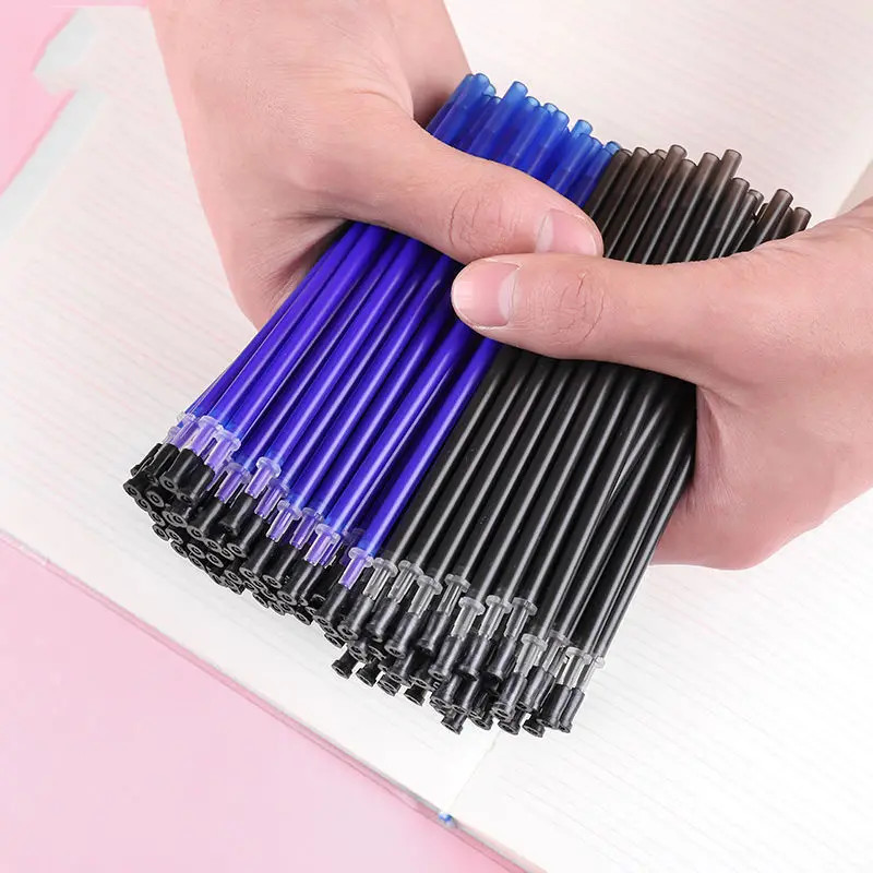 

50Pcs/lot Gel Pen Refill Magic Erasable Pen Refill Accessories 0.5mm Blue Black Ink Writing Tools Office Shool Pens Refill Rod