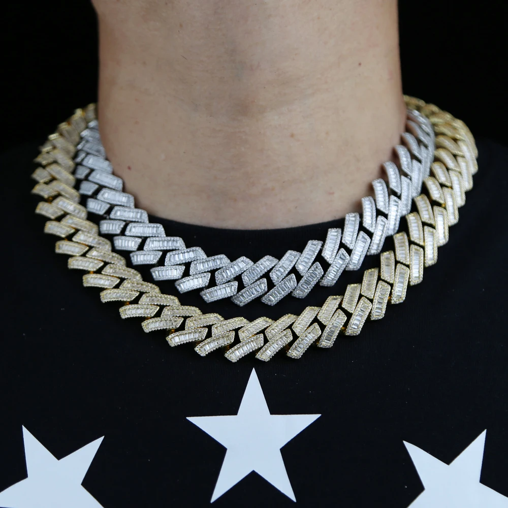 アクセサリー glitter 19mm iced out chain 60cm 2024 Women Mens Iced Out Big Heavy Chunky 19mm Cuban