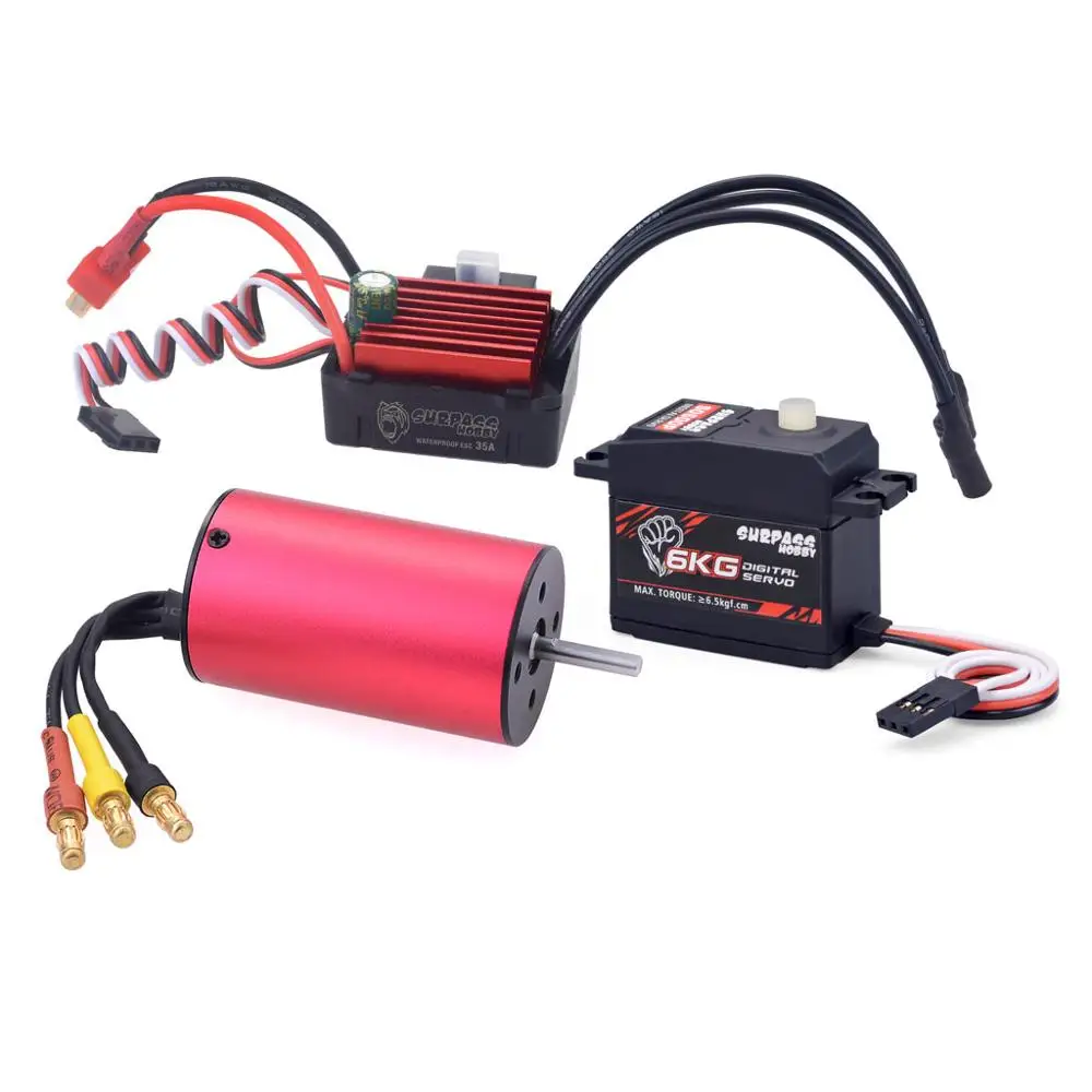 À prova dwaterproof água 2845 3800kv brushless motor com 35a esc s0600p 6kg servo plástico para traxxas hsp 1/12 rc monstro buggy fora da estrada