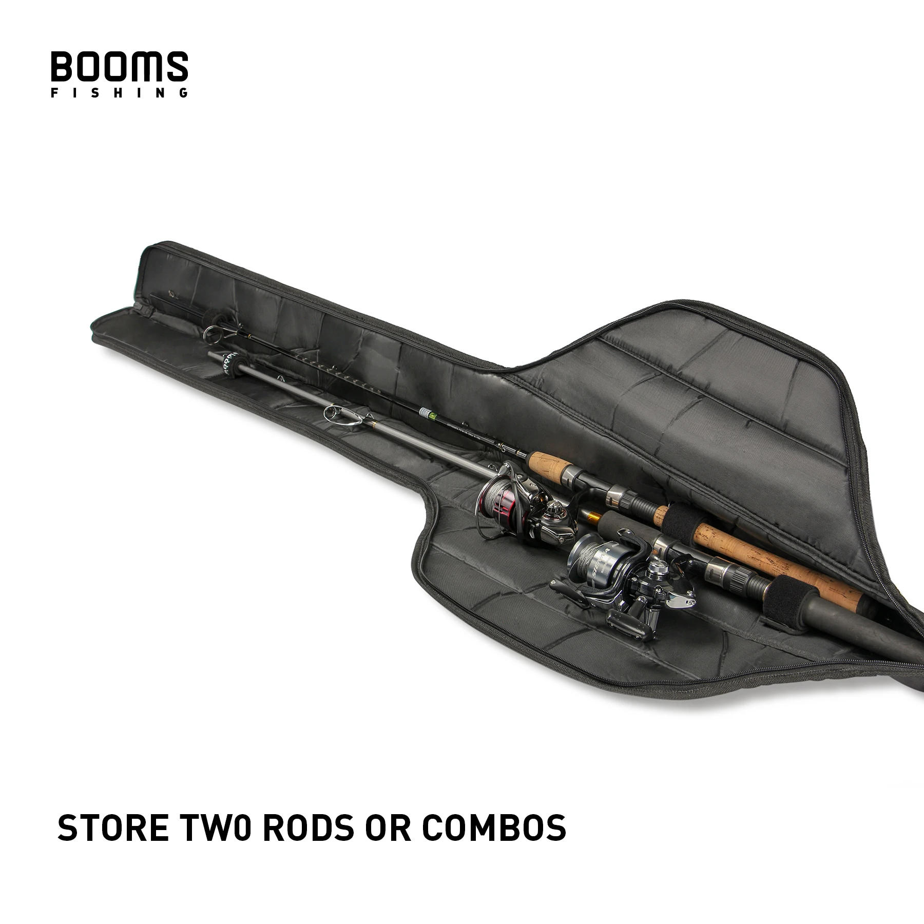 Booms Fishing PB1 Fishing Rod Case Portable Folding Fishing Pole Case Fishing Spinning Rod Bag Fishing Poles Reels Tool Package