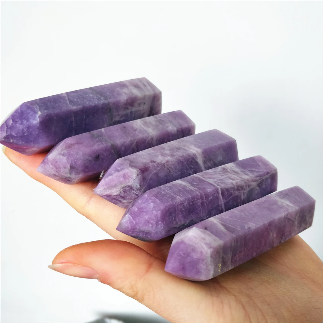 Natural Purple Mica Point Ziyun Mother Wands Pillars Mineral Specimens For Home Decor