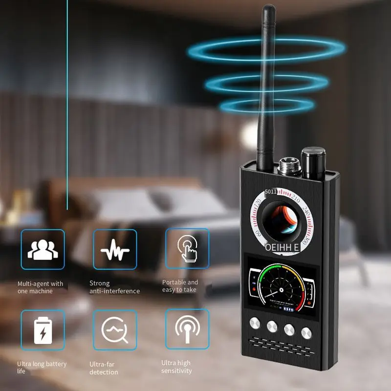 K68 Anti Spy Cam Wireless RF Signal Detector Bug GSM GPS Tracker Hidden Camera Eavesdrop Device Military Professional Finder Det