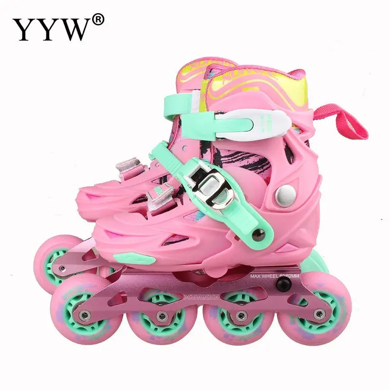 Kids Roller Skates Adjustable Skate Children 4 Wheels Skating Sneakers Rollers For Boys Girls Size 24-39 Beginner Casual Patines