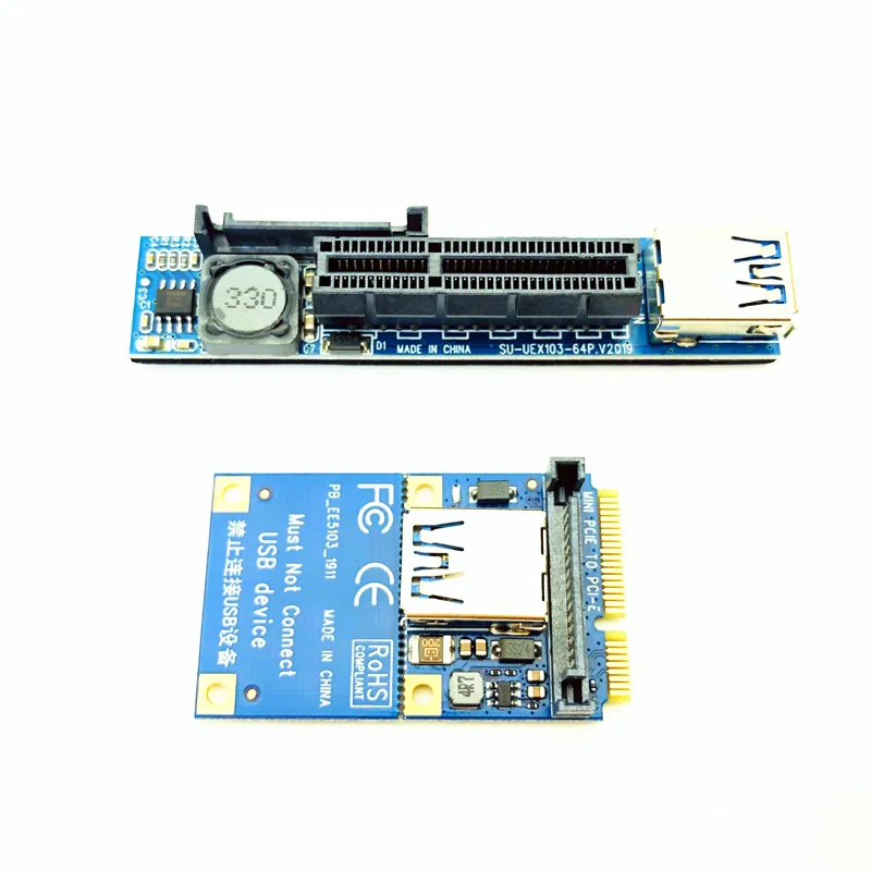 Adaptador de puerto de extensión PCI-E Riser Mini PCIE a PCIE X4, Conector de tarjeta gráfica de PC, Cable USB de 30cm, elevador