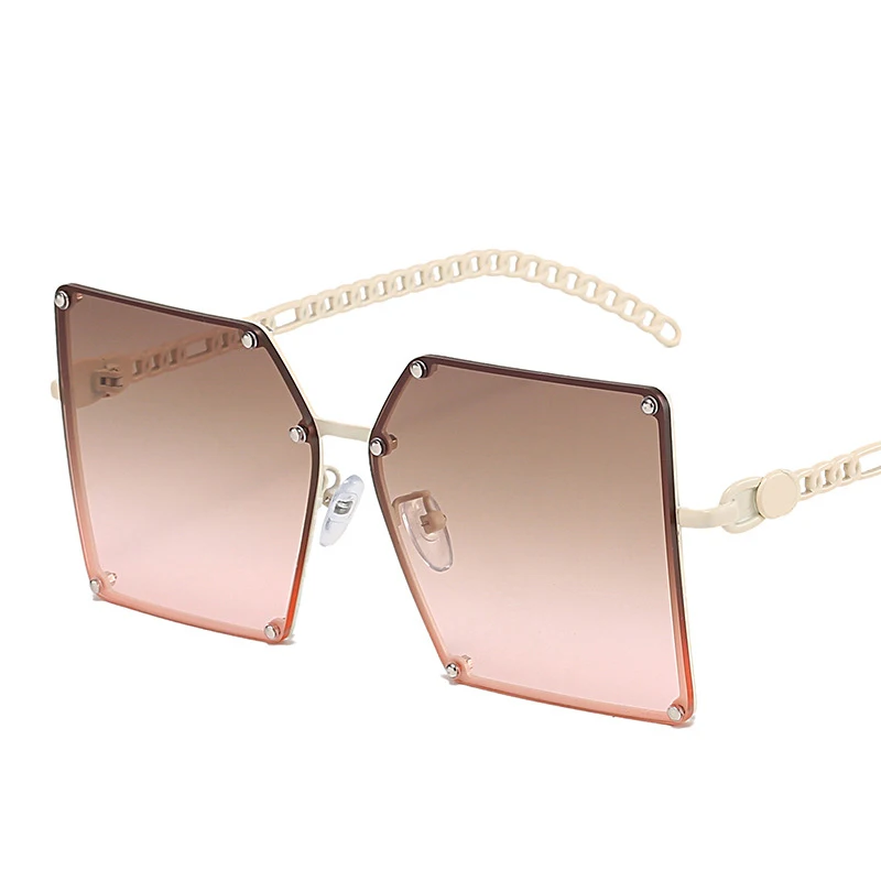 New Square Sunglasses Women Fashion Oversized Metal Frame Vintage Glasses Men Shades Retro Gradient Colors Oculos UV400