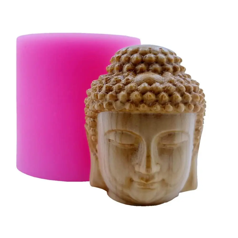 Mini Buddha Head Soap Candle Silicone Mold Candle Wax Molds Decorating Gypsum Resin Epoxy Crafts Silicone Mould