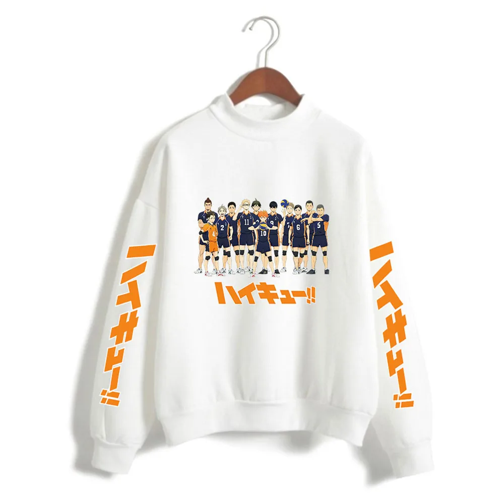 Haikyuu Hoodie Volleyball Manga Harajuku Kawaii Pullover Sweatshirt Cartoon Print Anime Aesthetic Hoodie Streetwear Top