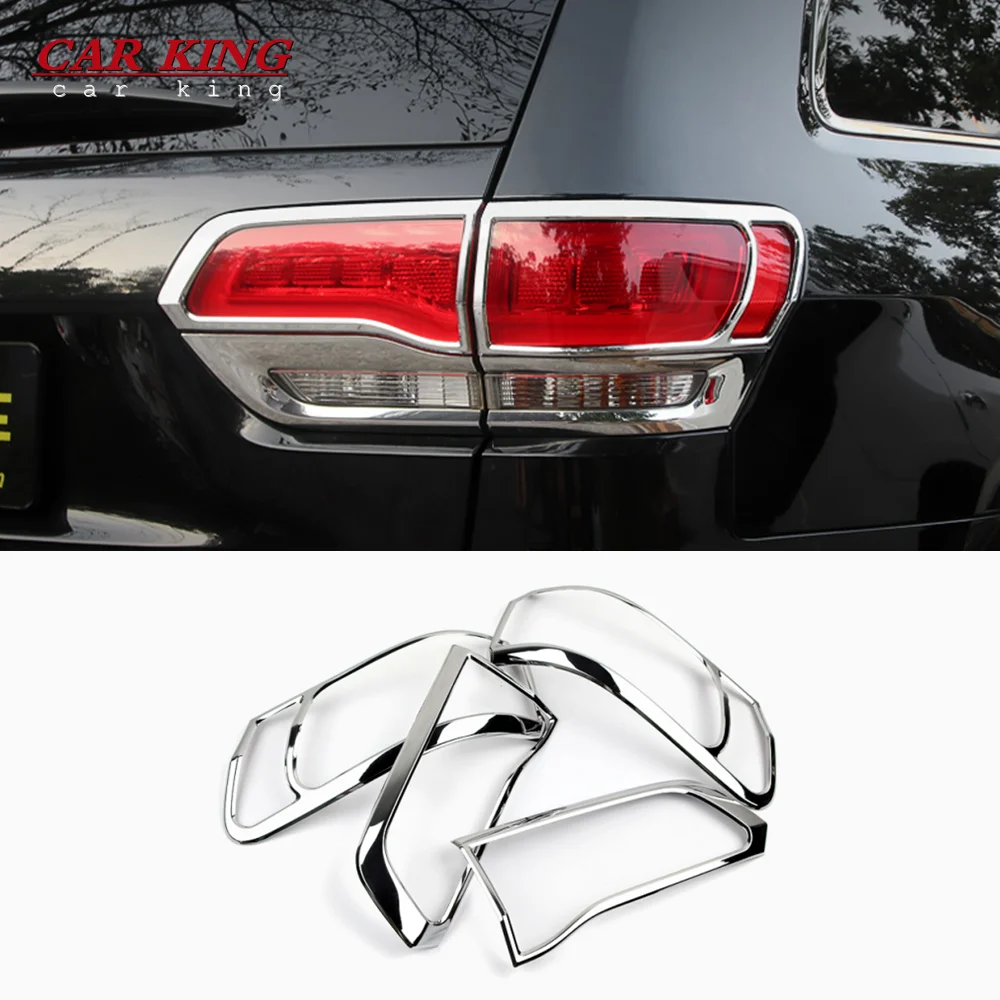 

ABS Chrome Car Rear Taillight Protector Hood Auto Tail Lamp Exterior Cover Trims For Jeep Grand Cherokee 2014-2017 Accessories