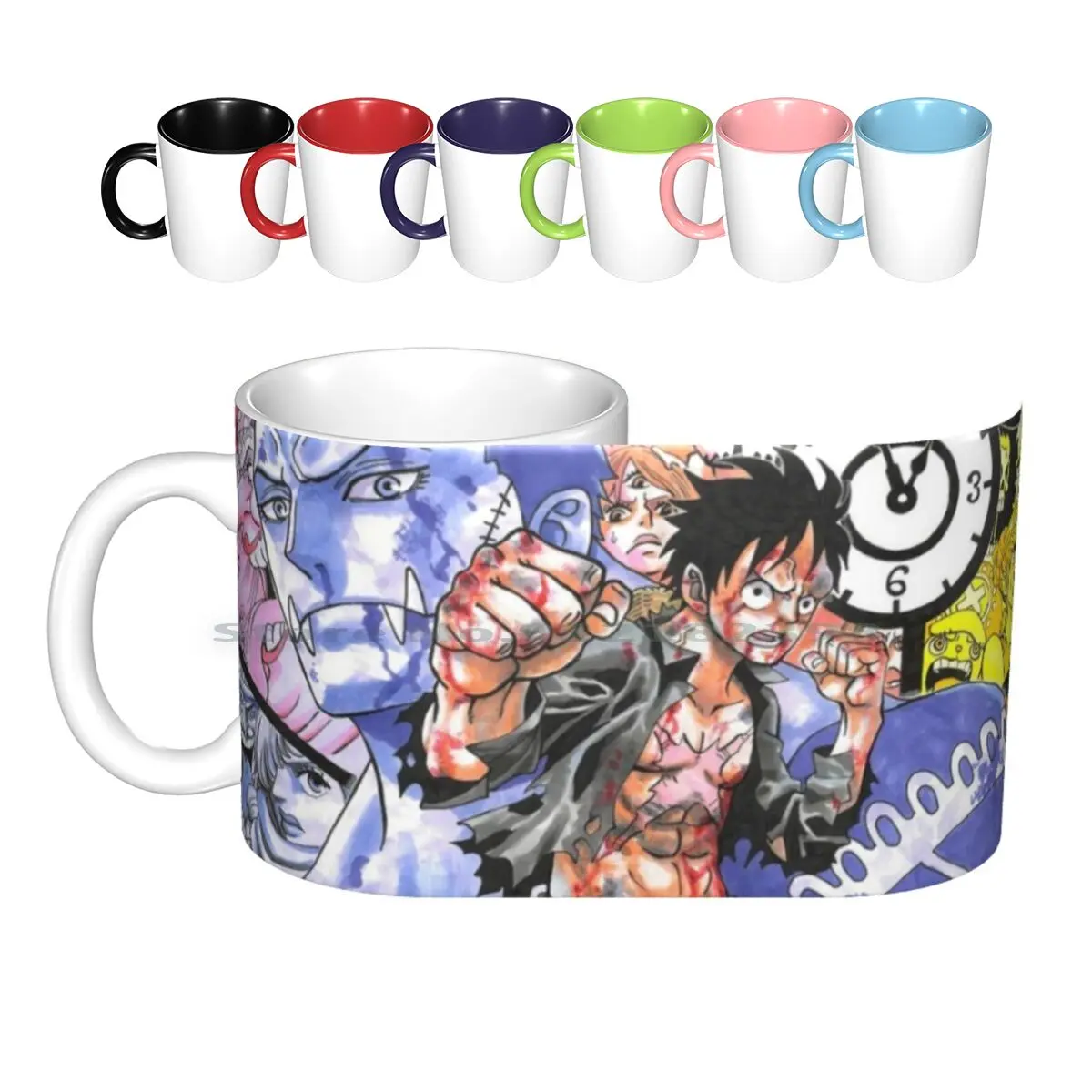 Luffy Vs Katakuri Ceramic Mugs Coffee Cups Milk Tea Mug Luffy Anime Creative Trending Vintage Gift Bottle Cup