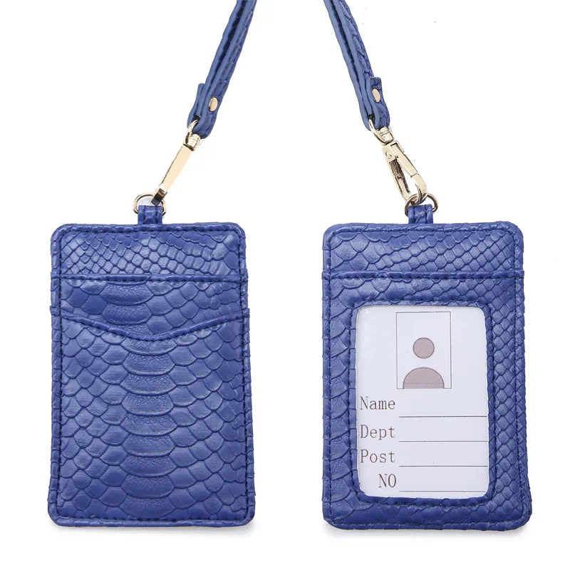 Fashion Multi-function ID Card Case Women Purse PU Leather Snake Pattern Credit Card Holder Work Card Holder Bus Card Holder