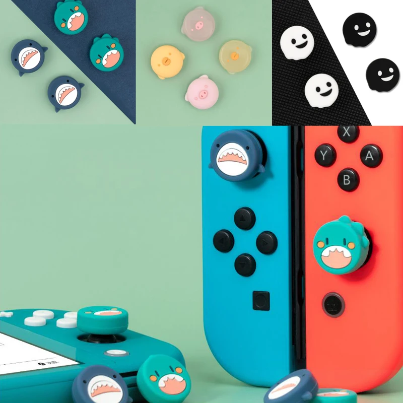 Ghost Shark Soft Thumb Stick Grip Cap Joystick Protective Cover For Nintendo Switch NS Lite Joy-con Controller Thumbstick Case