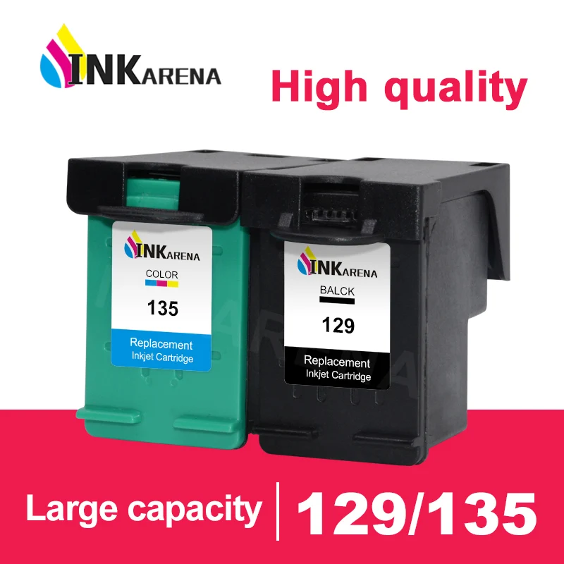 

INKARENA Ink cartridge for HP 129 135 replacement for hp Photosmart C4110 C4140 C4150 C4170 C4173 C4175 C4180 C4183 C4188 C4190