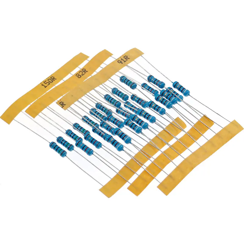 1100 個 110 値 x 10 個 1% 0.1 オーム - 10M オーム 1/2W 0.5W 金属膜抵抗器詰め合わせキットパック