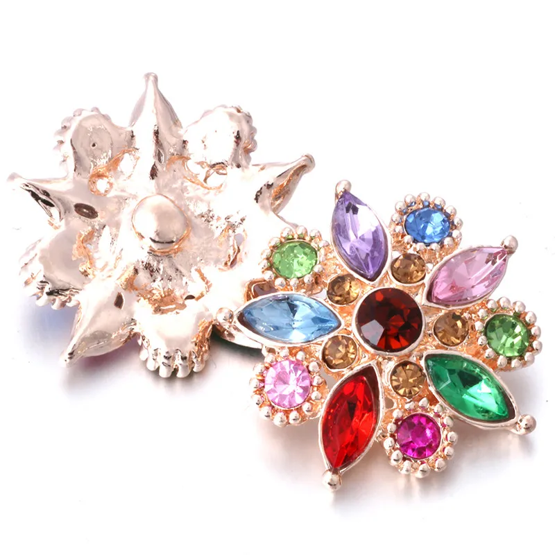 6pcs/lot Multiple Styles Snaps Jewelry Mixed 18mm Snap Button with Crystal Rhinestone Button for 18mm Snap Bracelets Bangles