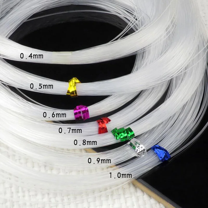 UPGFNK 0.4 ~ 1mm przezroczysty, nierozciągliwy żyłka nylonowa sznurek liny sznurek nici do wyrobu naszyjników bransoletka DIY