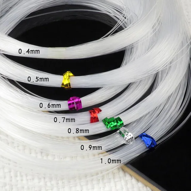 UPGFNK 0.4 ~ 1mm przezroczysty, nierozciągliwy żyłka nylonowa sznurek liny sznurek nici do wyrobu naszyjników bransoletka DIY
