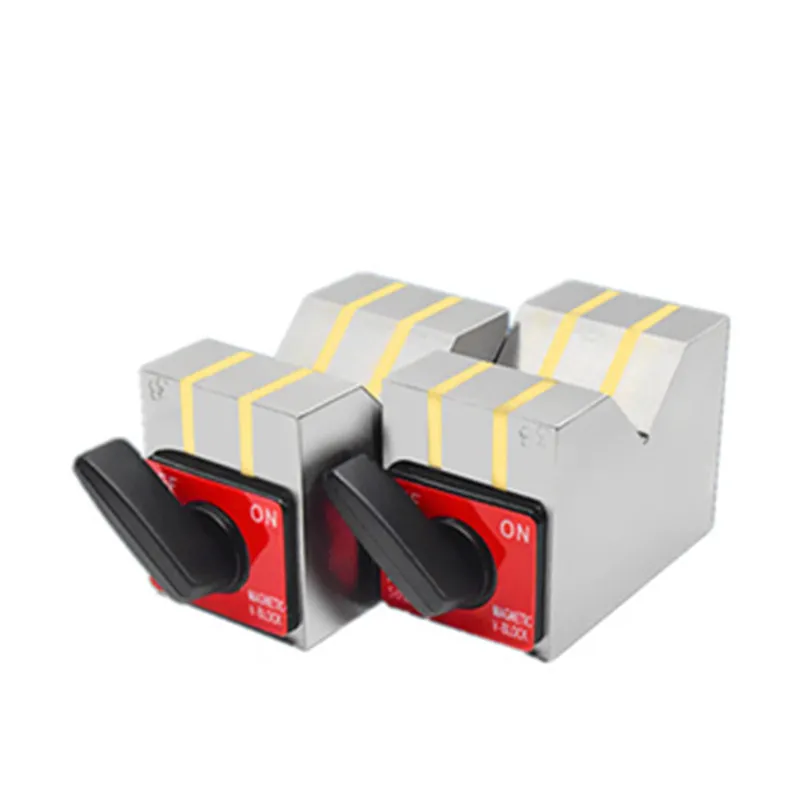 2Pcs 80B Magnetik Pada/Off V Blok Pemegang Magnetik V-Kotak Meja Kerja Kuat Mengukur Blok untuk Linear Dune