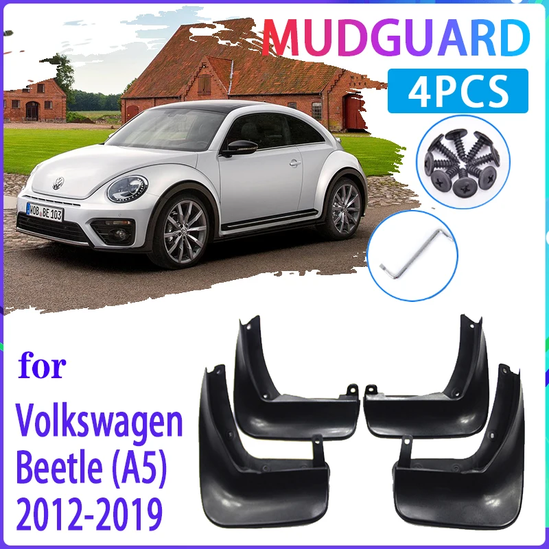 4 PCS Car Mud Flaps for Volkswagen VW Beetle 2012~2019  Mudguard Splash Guards Fender Mudflaps Auto Accessories