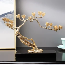 High-end Hand-cast Golden Metal Plant Artwork Decoration Desktop Ornaments Home Living Room Porch New Home Housewarming Gift