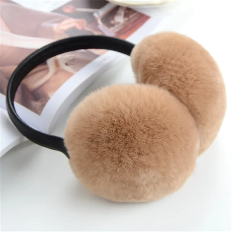 Rex Rabbit Fur Earmuff Women\'s Autumn And Winter Warm Eaemuffs Real Fur Ear Cover Warmer Ear  Muffs Fold Ear Protection Headband