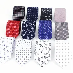 2020 Brand New Arrival Men's Dot Flower Casual Vintage Neck Tie For Man Slim Narrow Wedding Neckties 7cm Ties Adults White Gray