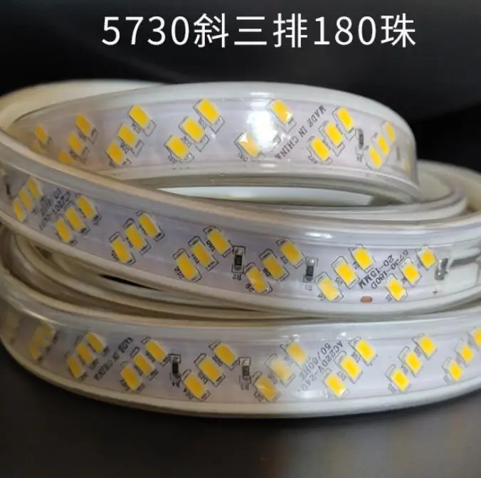 Imagem -02 - Conduziu a Luz de Tira 1m 2m 3m 4m 5m 6m 7m 8m 180led m Branco Branco Quente Cruz Led Chip de Iluminação Led com Plugue dos Eua da ue 220v 5630 5730smd