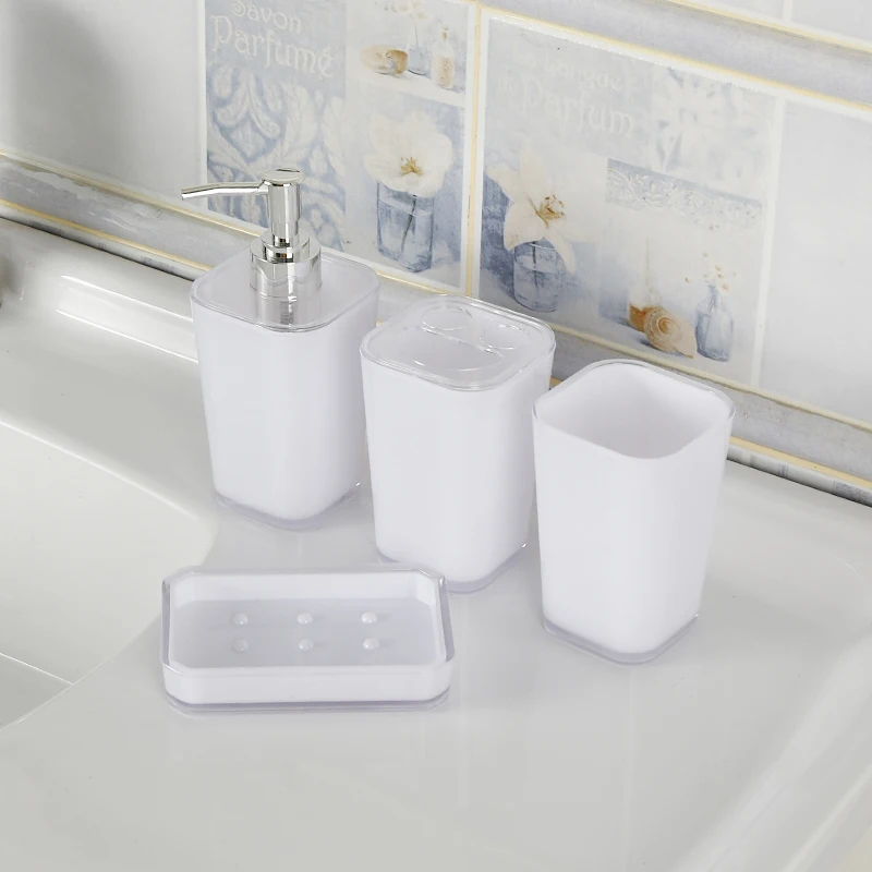 Bathroom Accessories 4Pcs/Set Bathroom Gadgets Soap Dispenser Cup Soap Dish Toothbrush Holder