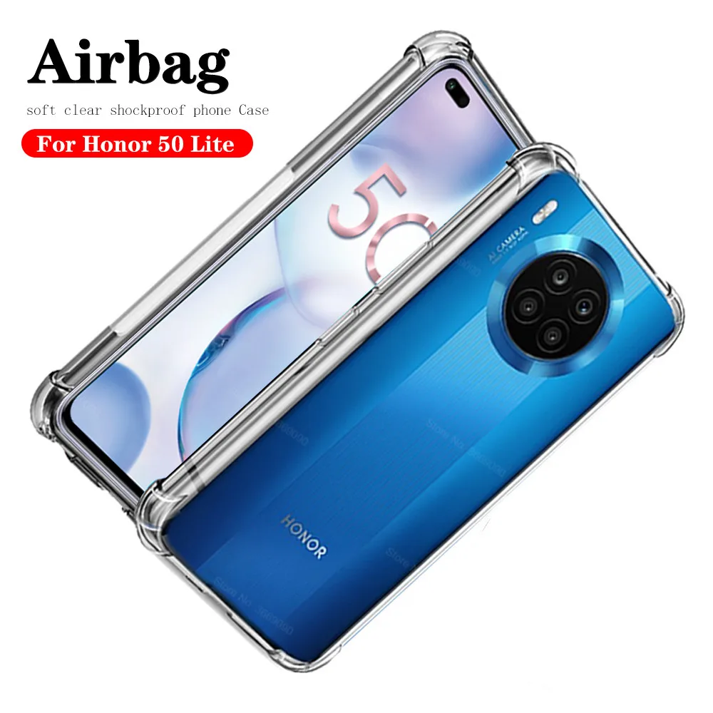 Airbag cover honor50Lite silicon coque For honor 50 Lite Transparent funda Xonor 50 lite antifall shell Cover Honor-50-Lite case