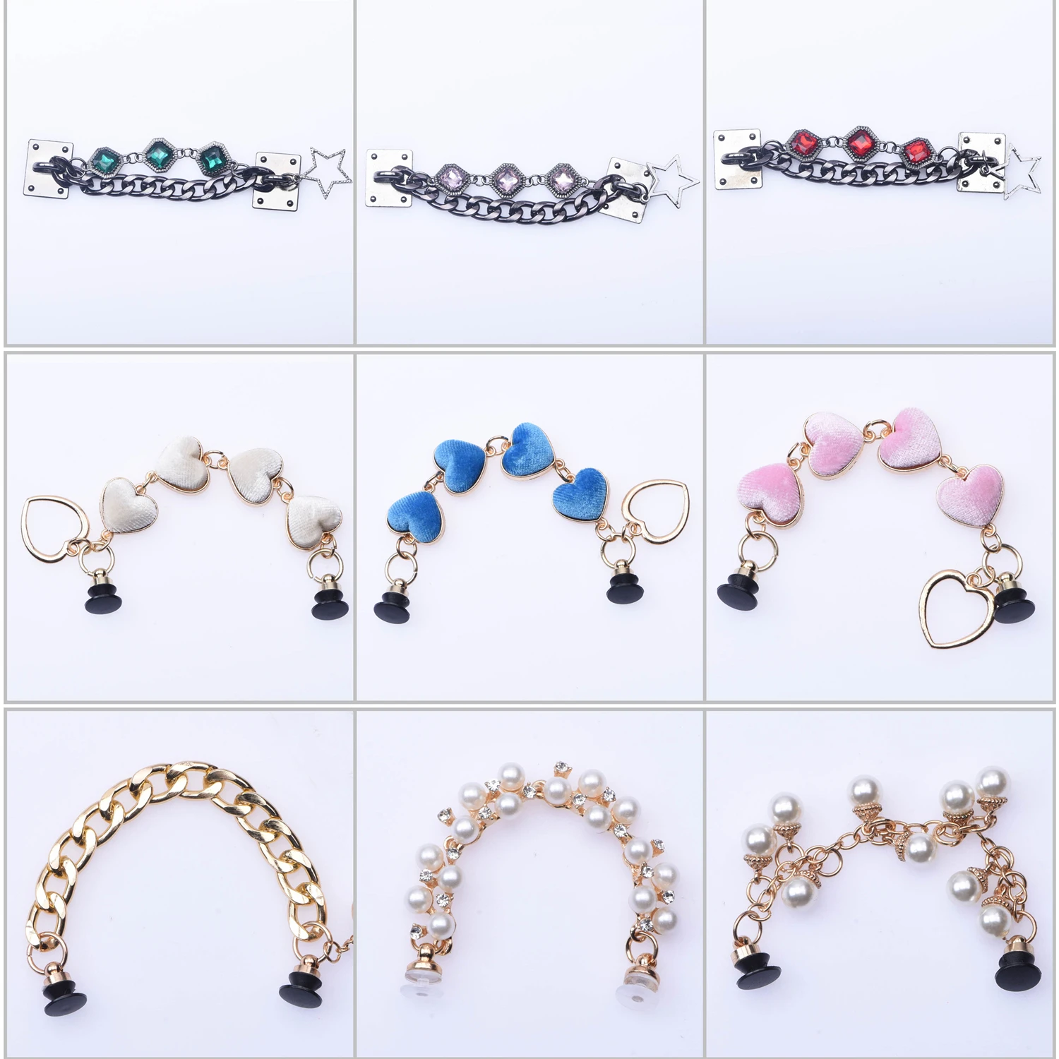 1 Pcs New Designer Chain Shoe Charms Accessories Metal Charm Decoration for Clog Shoes Pendant Buckle for Girl Gift