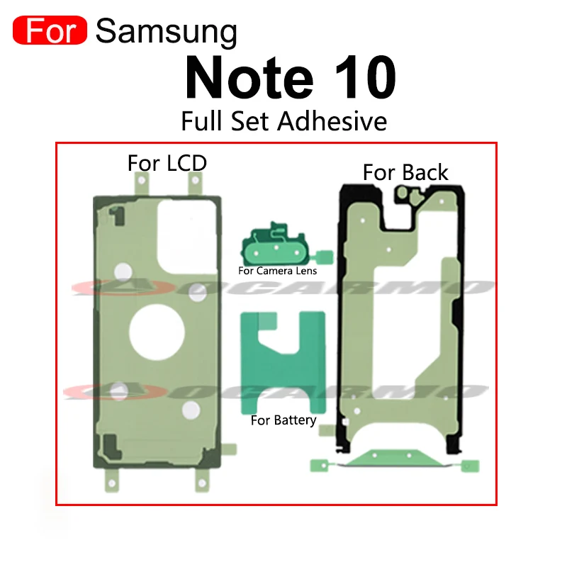 For Samsung Note 9 8 7 10 Plus 20 Ultra Note10 Note9 Front LCD Back Cover Battery FullSet Waterproof Adhesive Tape Glue Sticker