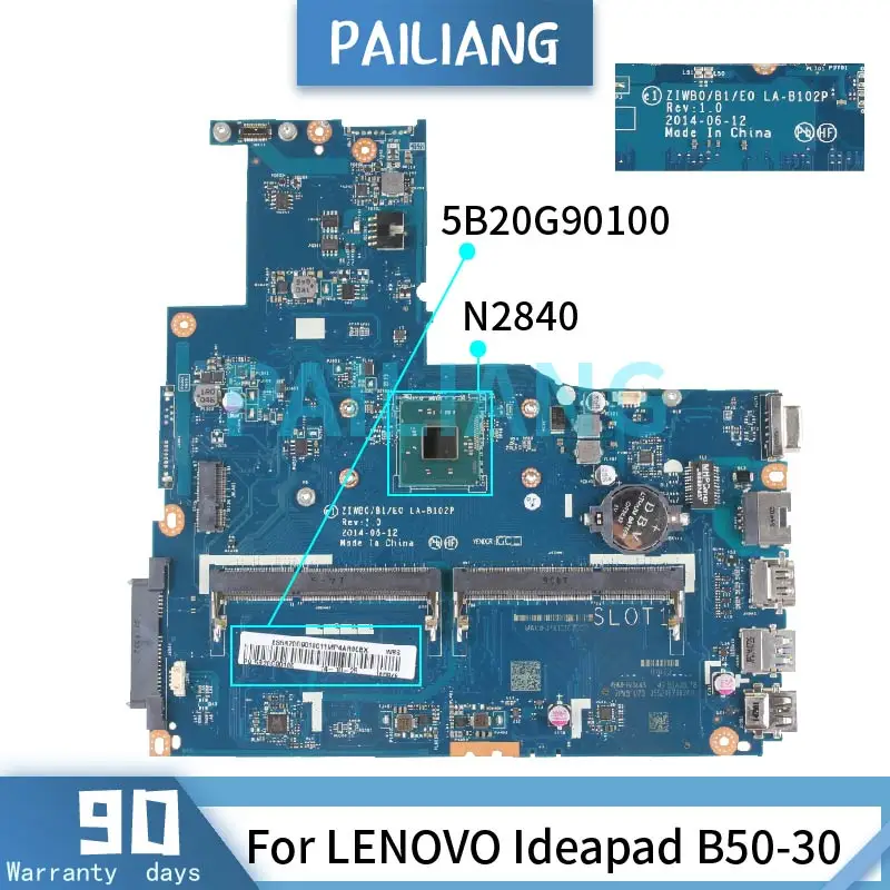 

For LENOVO Ideapad B50-30 Celeron N2840 Mainboard 5B20G90100 LA-B102P SR1YJ DDR3 Laptop motherboard tested OK