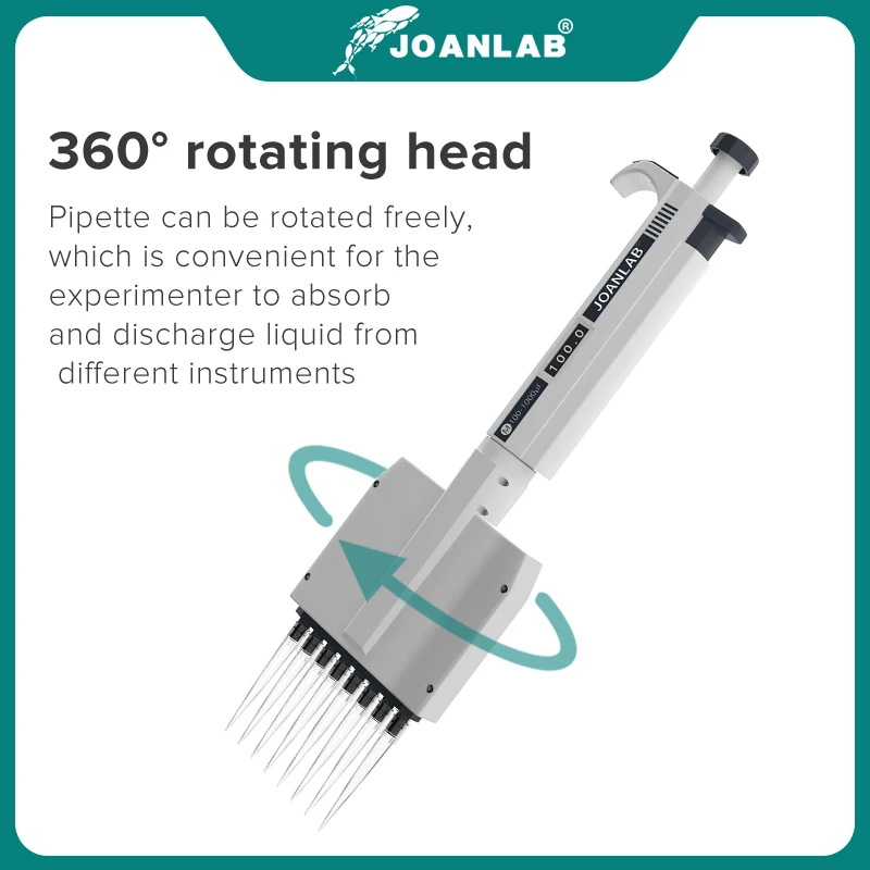 Equipo de laboratorio de pipetas multicanal de tienda oficial JOANLAB, micropipeta ajustable Digital Manual, pipeta de 8 canales, 12 canales