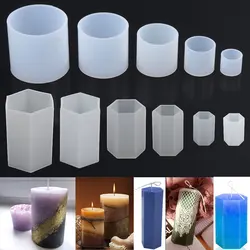 Molde de silicona cilíndrico para manualidades, molde de resina epoxi para velas de aromaterapia, moldes de cera para arcilla, yeso, fundición, decoración del hogar