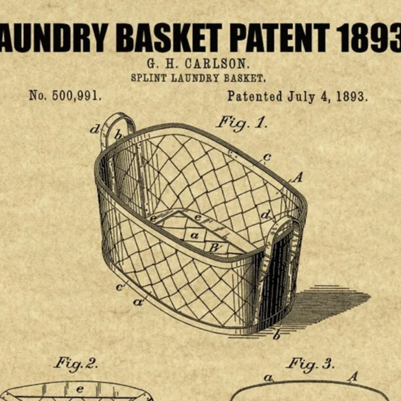 Laundry Room Decoration Laundry Patent Vintage Canvas Posters and Prints RetroBlueprints Art Painting Pictures Housewarming Gift